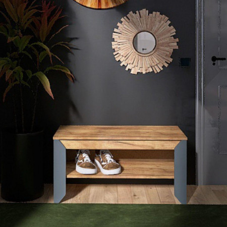 Тумба для обуви в прихожую EVR- Нордк-900 дуб крафт золотой + графит