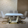Стол модерн EXI- Ковентри-З (Coventry- g) 140 белый, бежевый (стекло мат)   