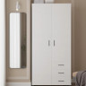 Шкаф прямой на 2 двери и 3 шухляды EVR- Бриз ШП-4 белый(нимфея альба)