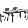 Стол обеденный BIO- Бастион (черный/ керамика Белый) 