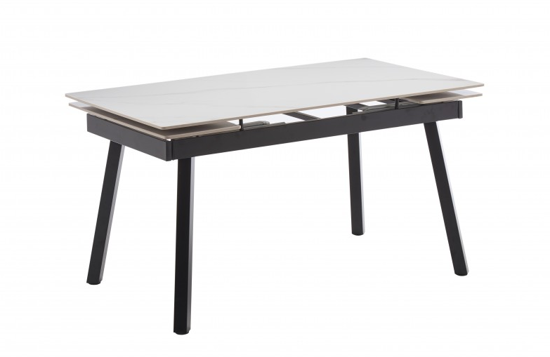 Стол обеденный BIO- Бастион (черный/ керамика Белый) 