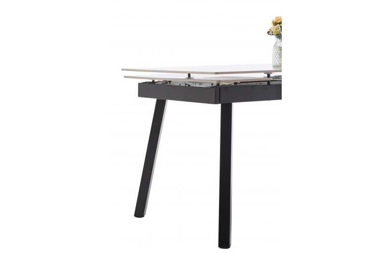 Стол обеденный BIO- Бастион (черный/ керамика Белый) 