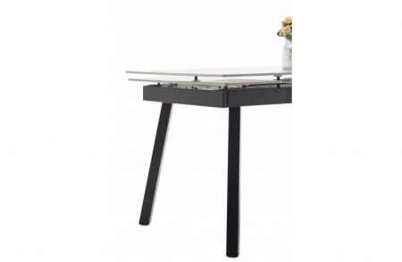 Стол обеденный BIO- Бастион (черный/ керамика Белый) 