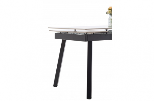 Стол обеденный BIO- Бастион (черный/ керамика Белый) 