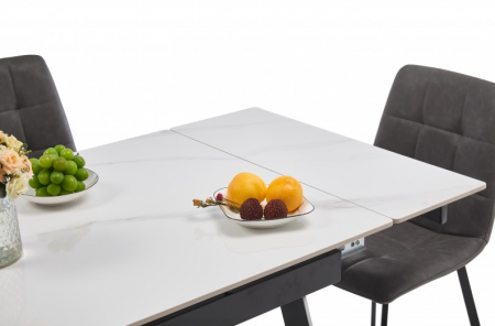 Стол обеденный BIO- Бастион (черный/ керамика Белый) 