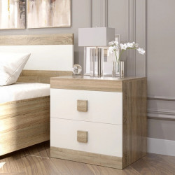 Тумба прикроватная EVR- Соната дуб Сонома + фасад белый