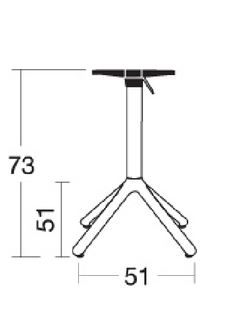 Поворотная база для стола VLL- SCAB Nemo Folding (антрацит)
