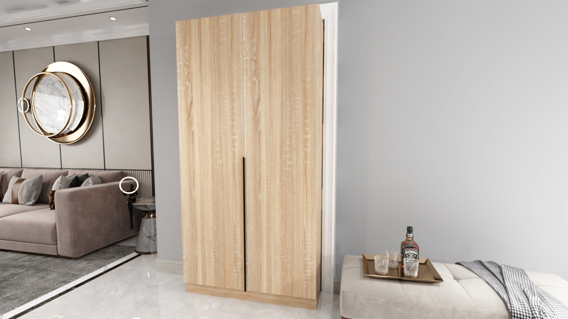 Шкаф с полками 2Д (двухдверный) ViA- Сити С-8