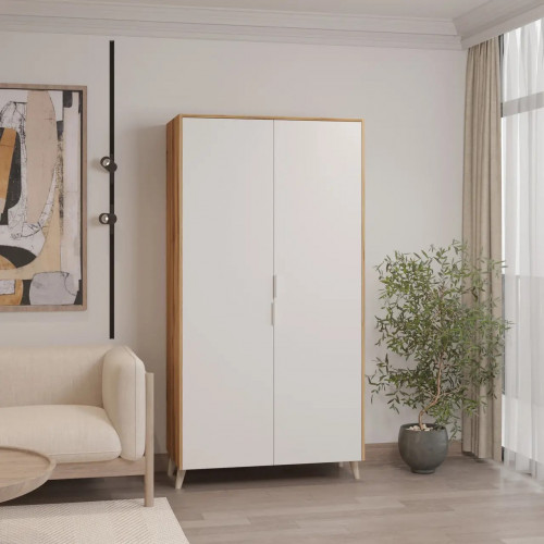 Шкаф 195х100х52 см KOD- ШК-100ящ Хюгге (белый фасад)