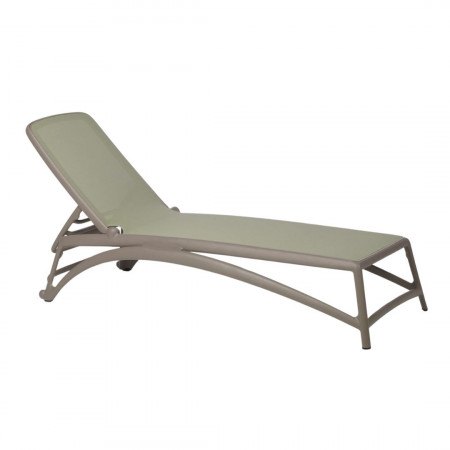 Шезлонг Nardi Outdoor ATLANTICO бежевый (текстиль зеленый, оранжевый)