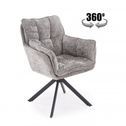 Стул обеденный поворотный HALMAR K-597 пепельный/чёрный