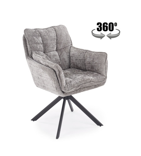 Стул обеденный поворотный HALMAR K-597 пепельный/чёрный