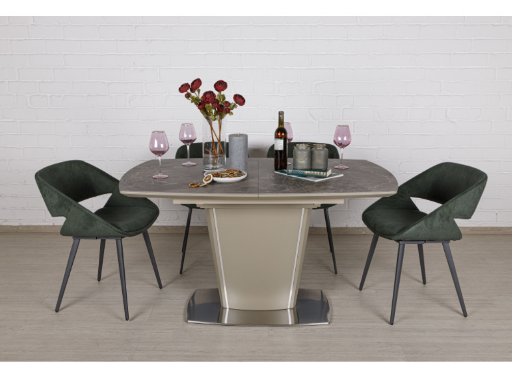 Стол обеденный модерн NL- CONNECTICUT коричневый (140/185*90*76 cm керамика)  