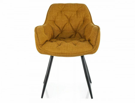 Стул SIGNAL Cherry Bjorn карри/ бежевый с каркасом черный мат