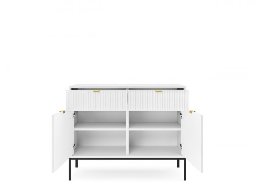 Комод Perfect Home Новая/Nova 2-дверный с 2 ​​ящиками, черные ножки KSZ104 Белый