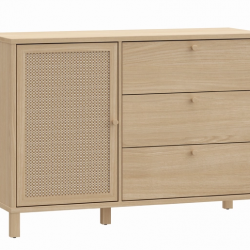 Комод 1Д3ш TOP- Нортадо дуб элегант/техноротанг