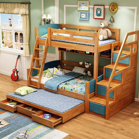 Кровать двухъярусная с дополнительным спальным местом MBL- Premium-7 (90х190см, 120х190см., 80х120 см.)