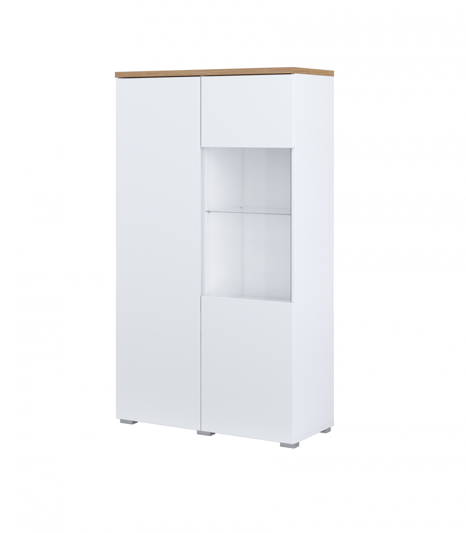 Витрина на 2 двери Helvetia MODO 247VOJ44 (белый/дуб маувелла)