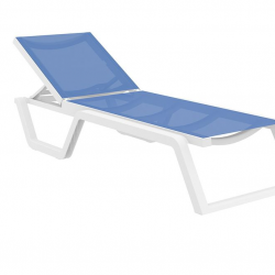 Шезлонг ZST-  SIESTA - RIO WHITE X BLUE