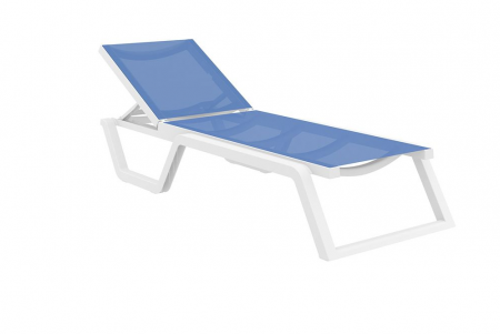 Шезлонг ZST-  SIESTA - RIO WHITE X BLUE