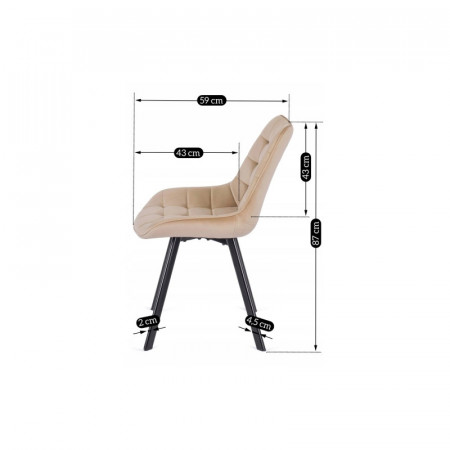 Стул обеденный MEBEL ELITE RICK бежевый велюр