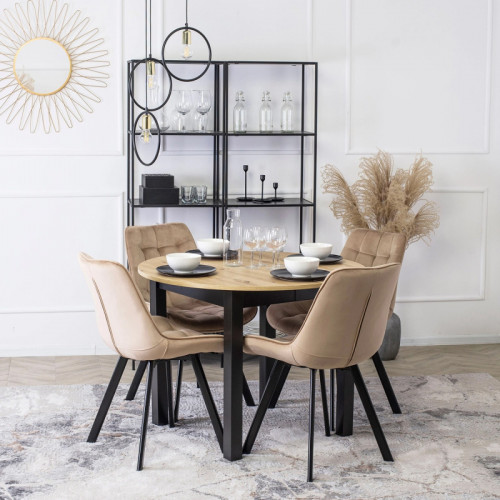 Стул обеденный MEBEL ELITE RICK бежевый велюр