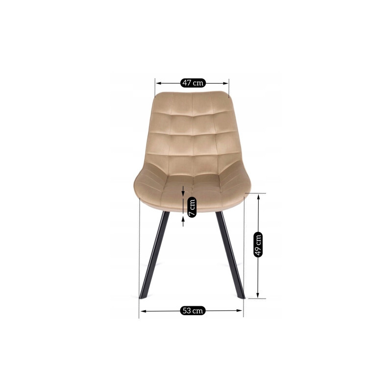 Стул обеденный MEBEL ELITE RICK бежевый велюр