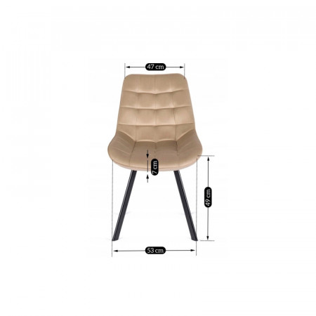 Стул обеденный MEBEL ELITE RICK бежевый велюр