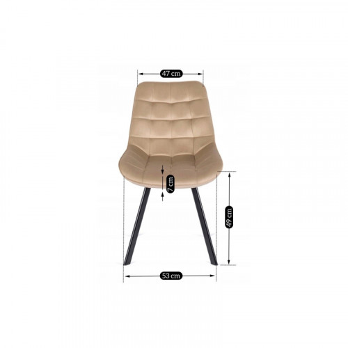 Стул обеденный MEBEL ELITE RICK бежевый велюр