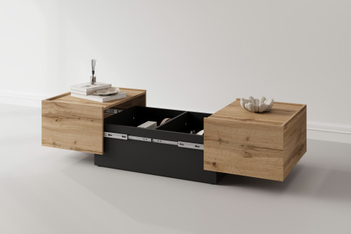 Стол кофейный раздвижной Helvetia EKO 24N6MJ96 (дуб вотан/черный)