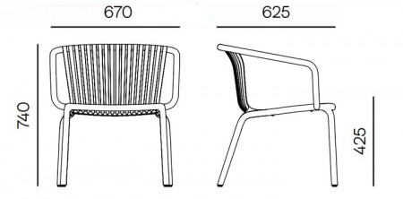 Лаунж-Кресло уличное VLL- FERNE Berne (антрацит, кирпичный)