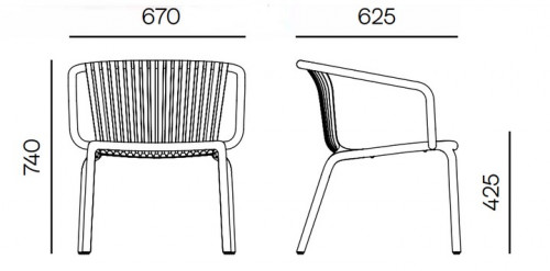 Лаунж-Кресло уличное VLL- FERNE Berne (антрацит, кирпичный)