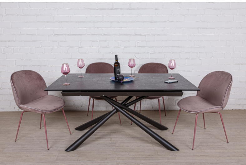 Стол обеденный модерн NL- TENNESSEE  (Керамика черный матовый) 