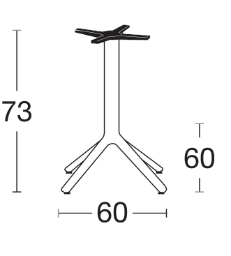 База для стола VLL- SCAB Nemo Maxi Fixed (антрацит)