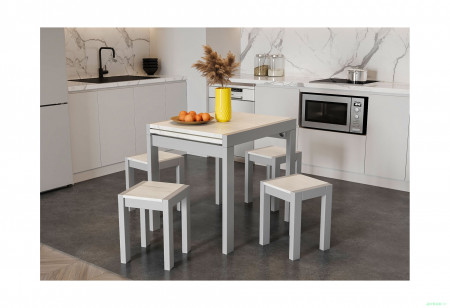 Стол раскладной ViA- Крос (серый/дуб крафт белый)