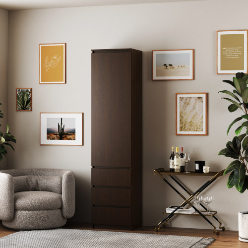 Шкаф с ящиками и полками 211х43х50 см KOD- ШК-стиль-4ф