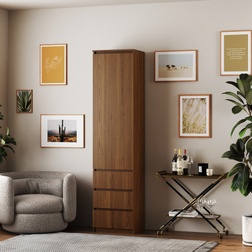 Шкаф с ящиками и полками 211х43х50 см KOD- ШК-стиль-4ф