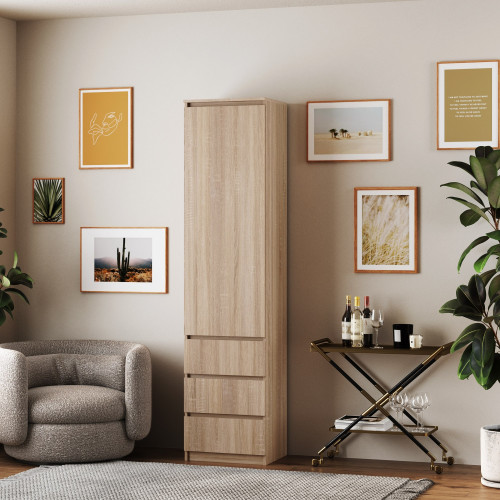 Шкаф с ящиками и полками 211х43х50 см KOD- ШК-стиль-4ф