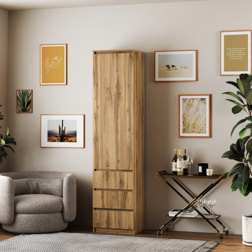 Шкаф с ящиками и полками 211х43х50 см KOD- ШК-стиль-4ф