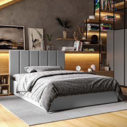 Кровать 2-х спальная VRN- "LINE" (Серый, Темно-серый)