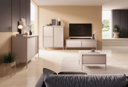 Тумба под телевизор Perfect Home Сенсо/Senso 2-дверная 2D/153 Беж