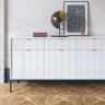 Комод Perfect Home Новая/Nova 3-дверный с 3 ящиками, черные ножки KSZ154 Белый