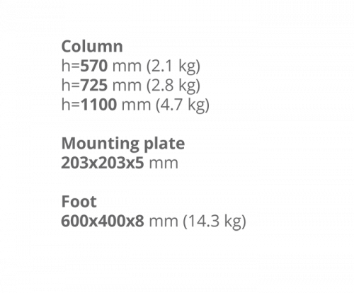 Опора для стола STL- Milano Big (основание 60х40 см, высота 110 см)