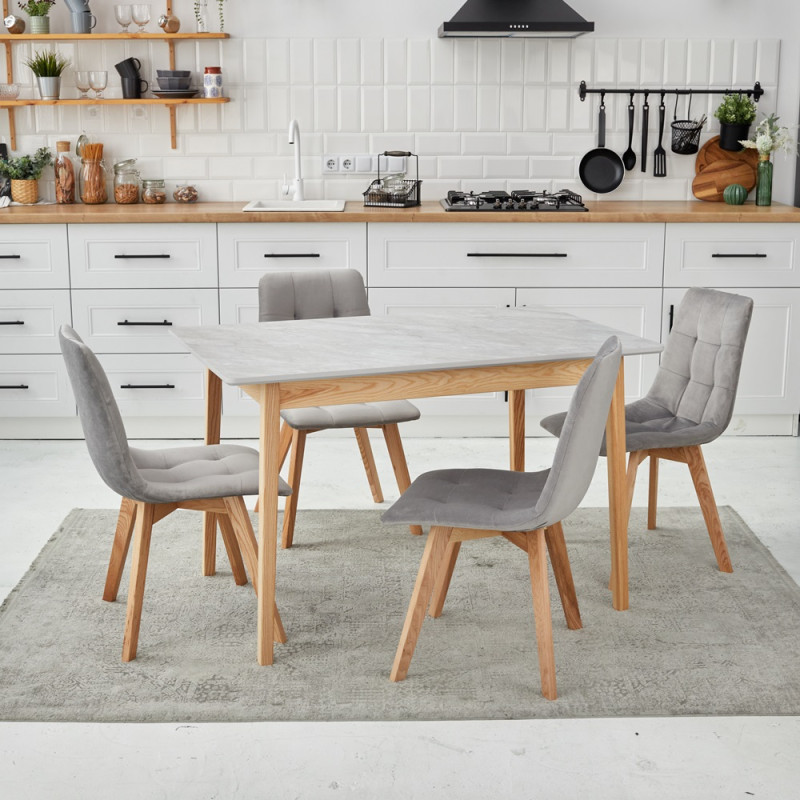 Комплект кухонной мебели Ont- Антонио 120 Мрамор серый + 4 Стула Дарио