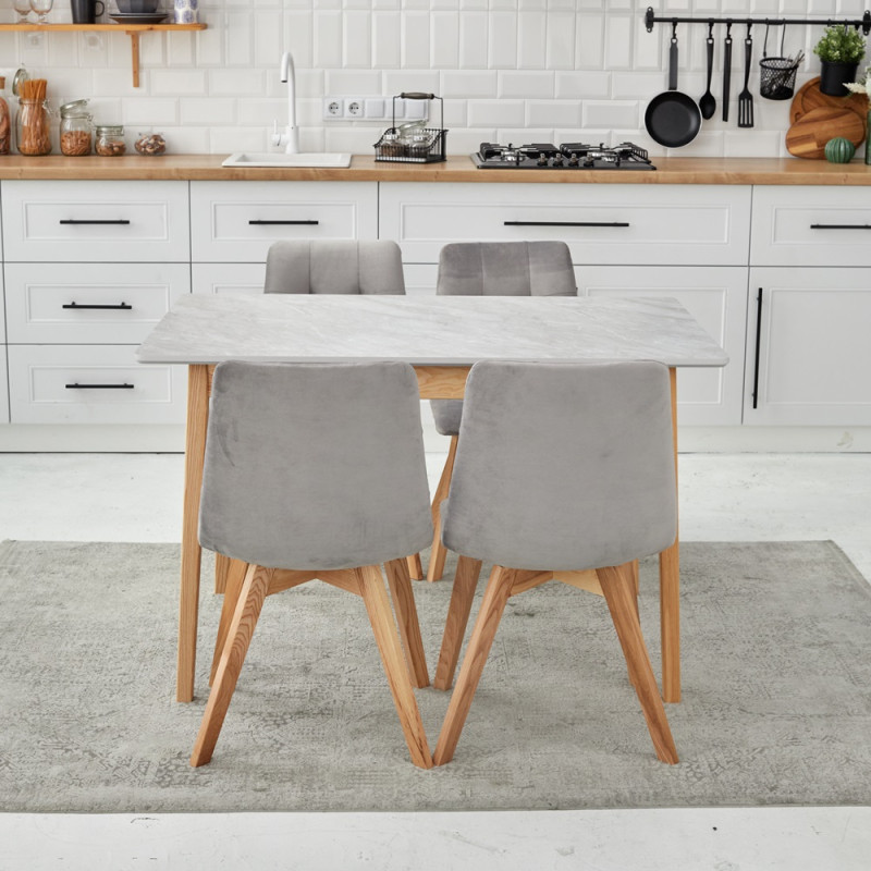 Комплект кухонной мебели Ont- Антонио 120 Мрамор серый + 4 Стула Дарио
