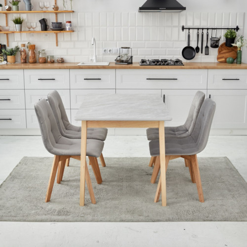 Комплект кухонной мебели Ont- Антонио 120 Мрамор серый + 4 Стула Дарио