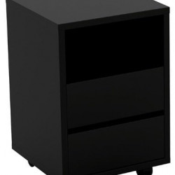 Тумба на колесах с 2 ящиками Helvetia AGAPI 24W3LZ00 (черный оникс)