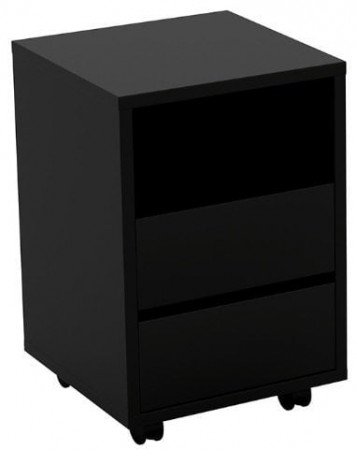 Тумба на колесах с 2 ящиками Helvetia AGAPI 24W3LZ00 (черный оникс)