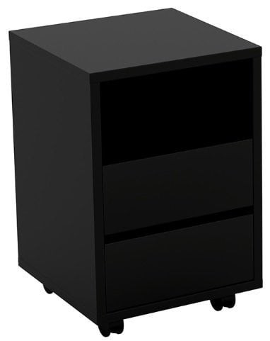 Тумба на колесах с 2 ящиками Helvetia AGAPI 24W3LZ00 (черный оникс)