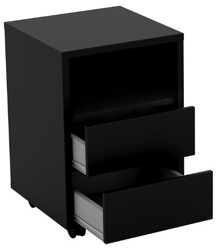 Тумба на колесах с 2 ящиками Helvetia AGAPI 24W3LZ00 (черный оникс)